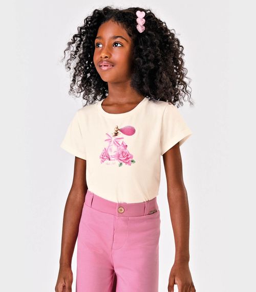 Blusa Infantil Feminina Cotton Trick Nick Bege