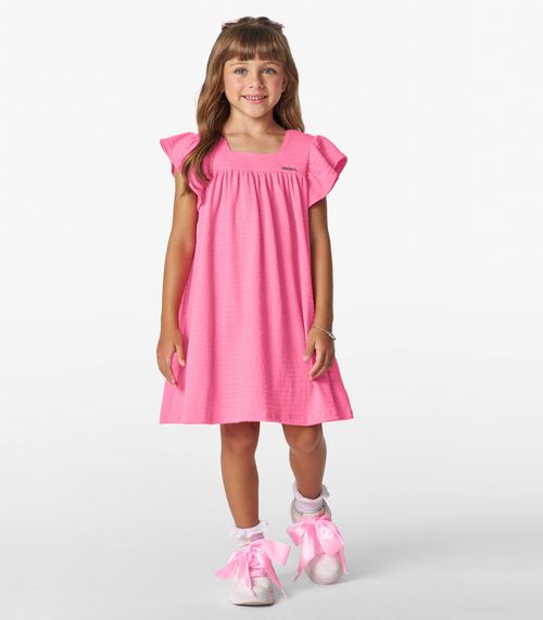 Vestido Infantil em Anarruga Trick Nick Rosa