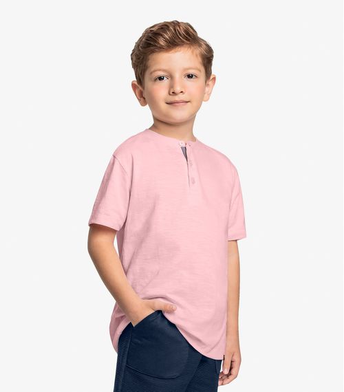 Camiseta Infantil Em Meia Malha Trick Nick Rosa