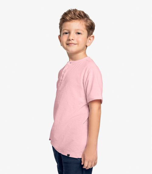 Camiseta Infantil Em Meia Malha Trick Nick Rosa