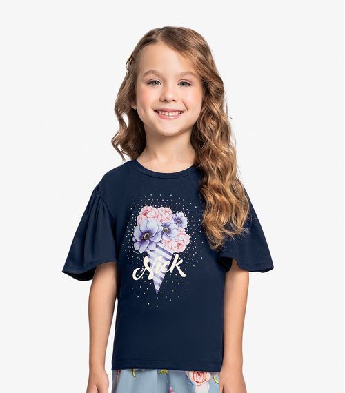 Blusa Infantil Feminina Trick Nick Azul