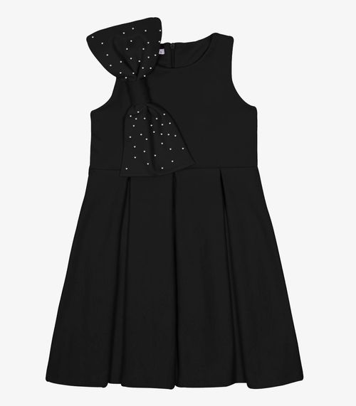 Vestido Ponto Roma Com Laço Trick Nick Preto