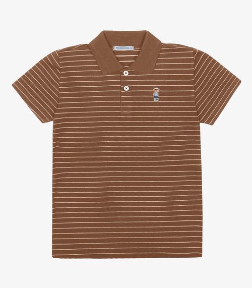 Polo Menino Cotton Trick Nick Marrom