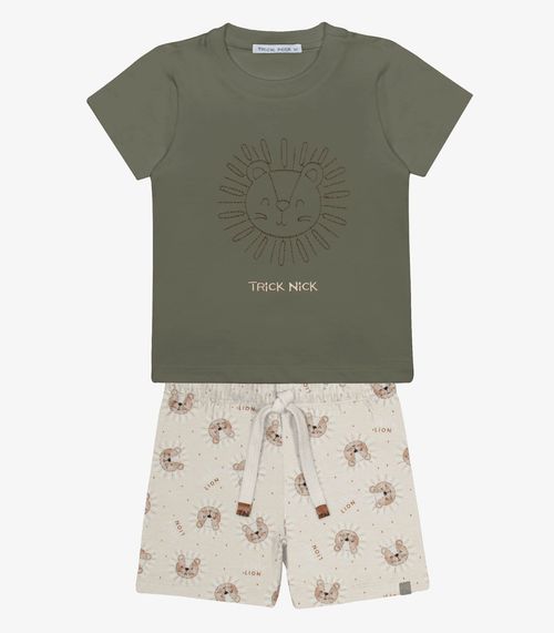 Conjunto Infantil Camiseta Com Bermuda Trick Nick Verde
