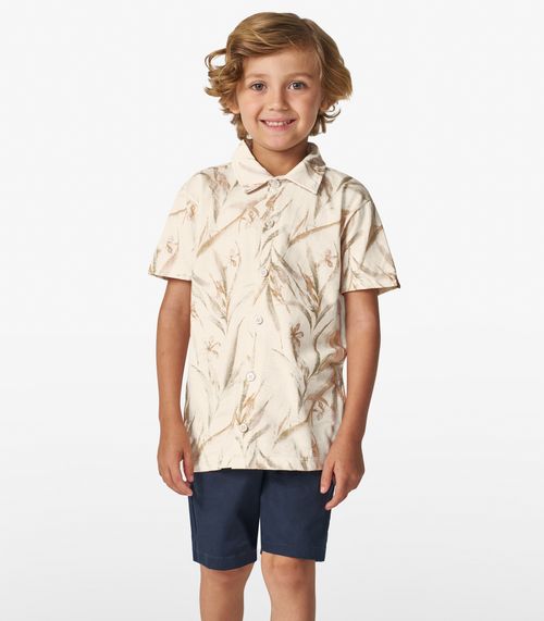 Bermuda Infantil Masculina Em Linho Trick Nick Azul