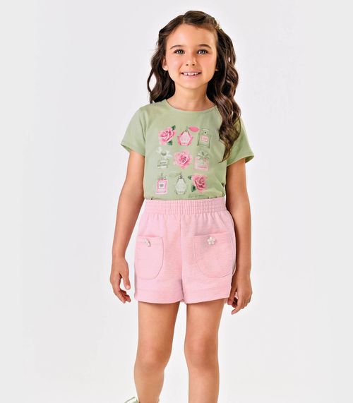 Conjunto Menina Blusa Com Shorts Trick Nick Verde