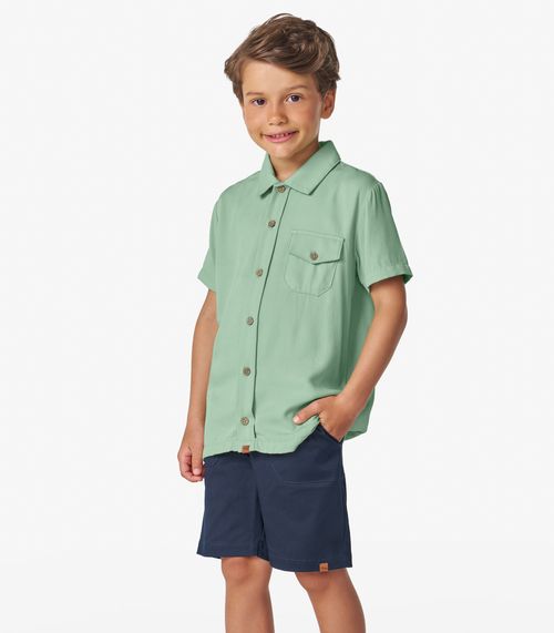 Camisa Infantil em Viscose Dobby Trick Nick Verde