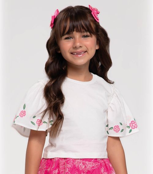 Conjunto Infantil Blusa Com Saia Trick Nick Rosa