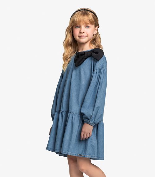 Vestido Infantil Light Denim Trick Nick Azul