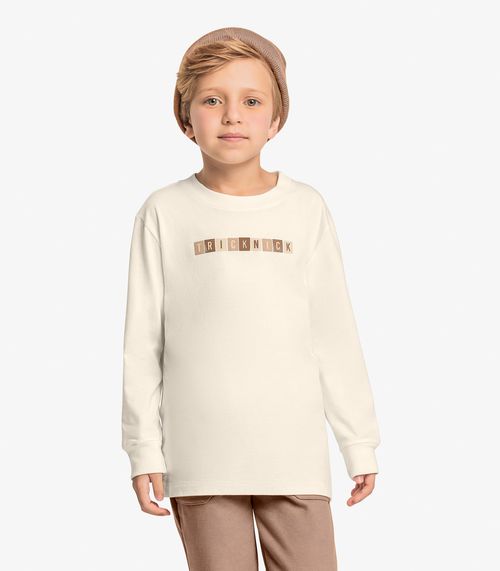 Camiseta Infantil Menino Trick Nick Bege