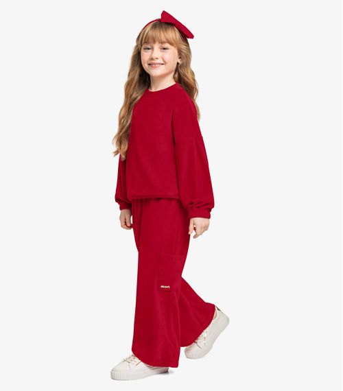 Conjunto Infantil Feminino em Plush Trick Nick Vermelho