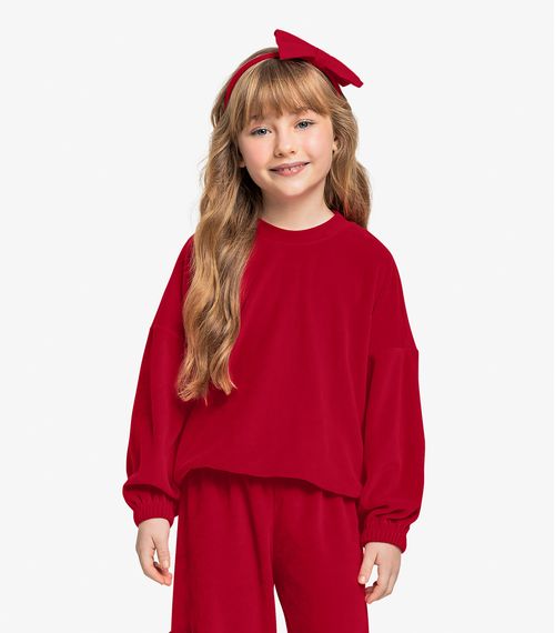 Conjunto Infantil Feminino em Plush Trick Nick Vermelho