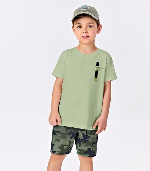 Conjunto Infantil Camiseta Com Bermuda Trick Nick Verde