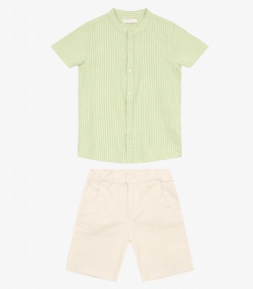Conjunto Infantil Masculino Listrado Trick Nick Verde