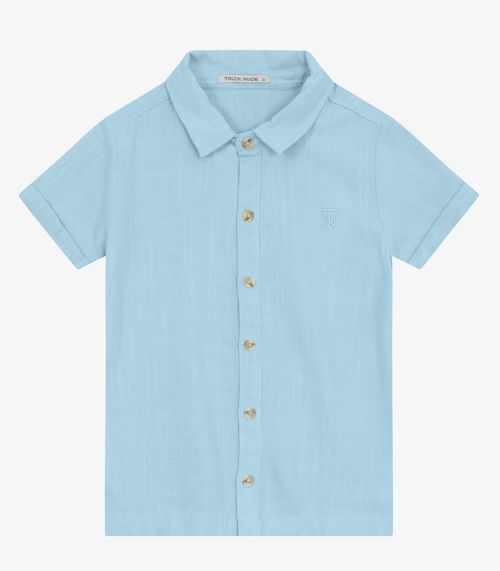 Camisa Infantil Masculina Com Botões Trick Nick Azul