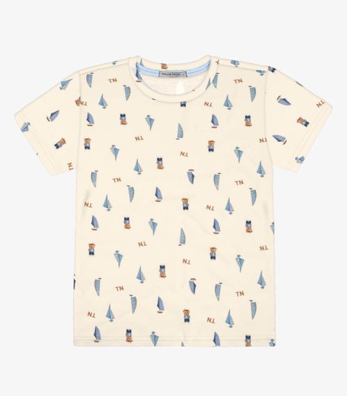 Camiseta Menino Cotton Trick Nick Bege