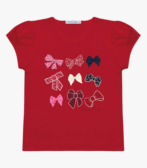 Blusa Infantil Feminina Laços Trick Nick Vermelho