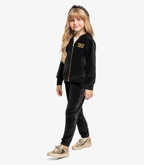 Conjunto Infantil Feminino em Plush Trick Nick Preto
