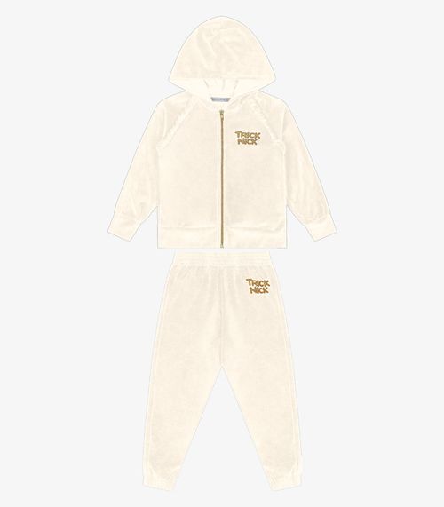 Conjunto Infantil Feminino em Plush Trick Nick Bege