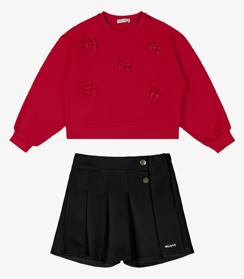 Conjunto Blusão Com Shorts Saia Trick Nick Vermelho