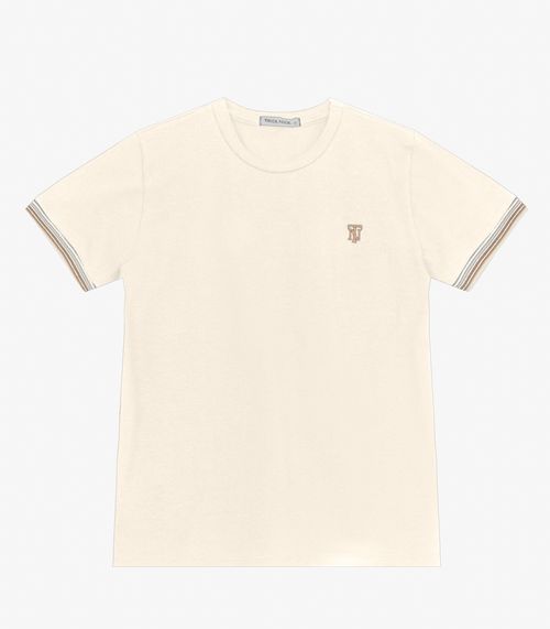 Camiseta Masculina em Cotton Leve Trick Nick Bege