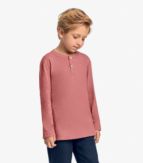Camiseta Infantil Manga Longa Trick Nick Rosa