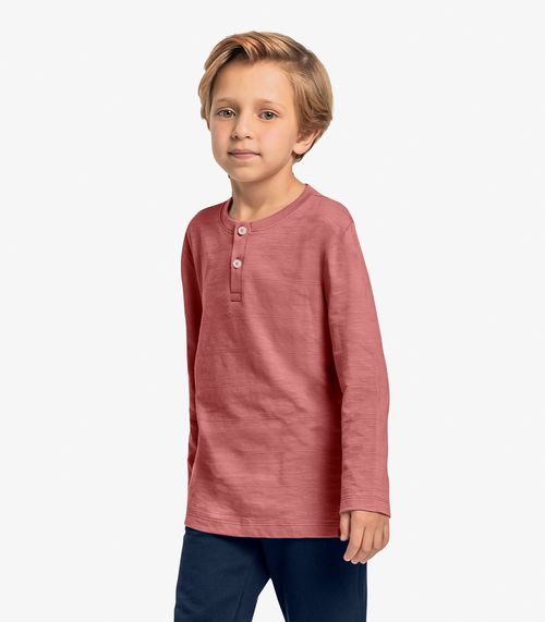 Camiseta Infantil Manga Longa Trick Nick Rosa