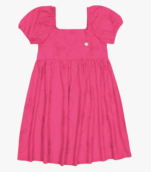 Vestido Infantil Em Linho Trick Nick Rosa