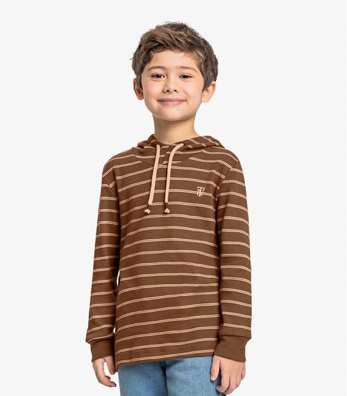 Camiseta Infantil Com Capuz Trick Nick Marrom