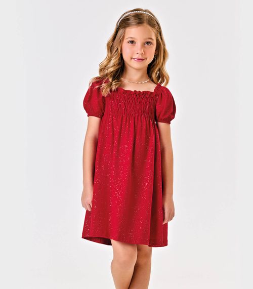 Vestido Curto Lastex Cotton Glitter Trick Nick Vermelho