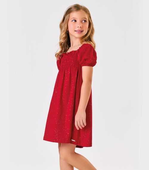 Vestido Curto Lastex Cotton Glitter Trick Nick Vermelho