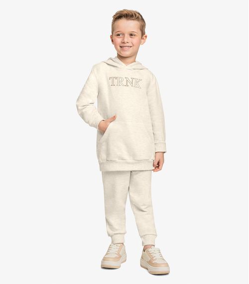 Conjunto Blusão Com Capuz e Calça Trick Nick Bege