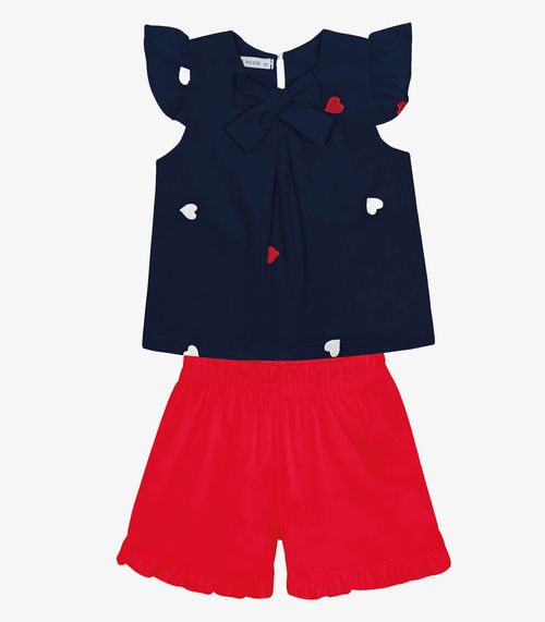 Conjunto Infantil Bata Com Shorts Trick Nick Azul