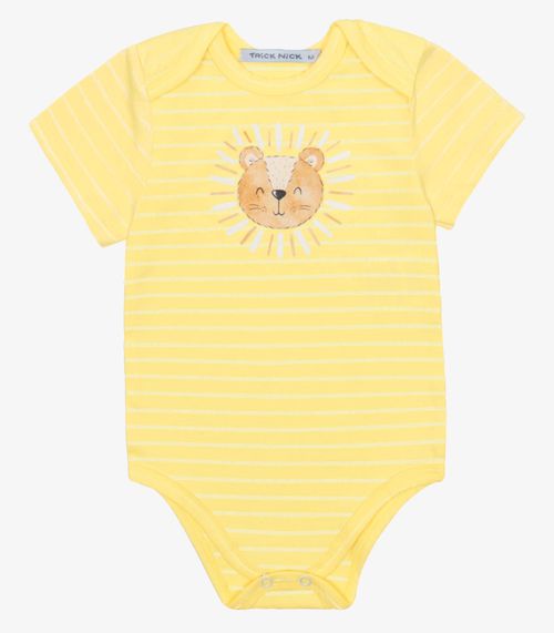 Body Infantil Cotton Listrado Trick Nick Amarelo