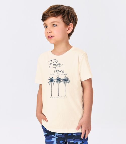 Conjunto Infantil Camiseta Com Bermuda Trick Nick Bege