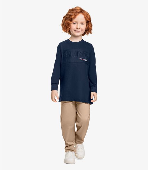 Calça Infantil Masculina Em Sarja Twill Trick Nick Marrom