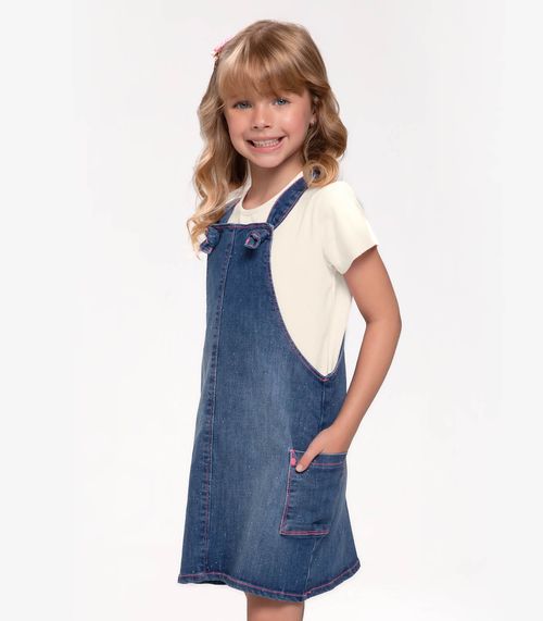 Conjunto Infantil Blusa Com Salopete Trick Nick Azul
