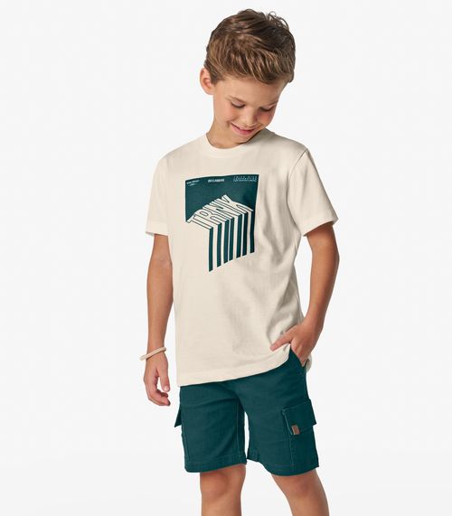 Conjunto Masculino Camiseta com Bermuda Trick Nick Off White