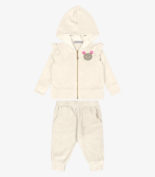 Conjunto Infantil em Plush Trick Nick Bege