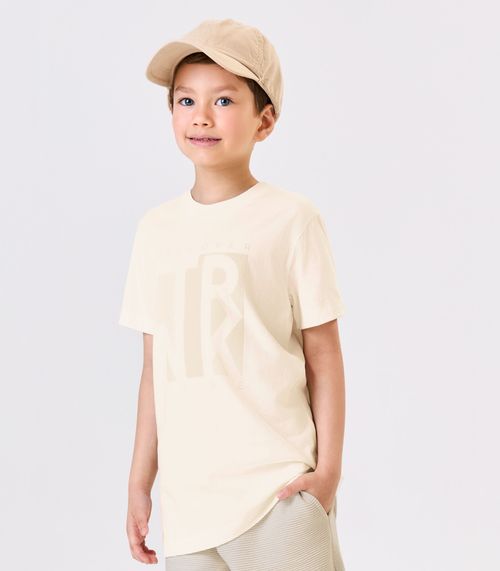Conjunto Infantil Camiseta Com Bermuda Trick Nick Bege