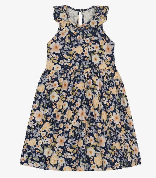 Vestido Infantil em Cotton Leve Trick Nick Azul Marinho