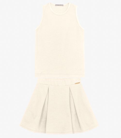 Conjunto Feminino Regata com Saia Trick Nick Off White