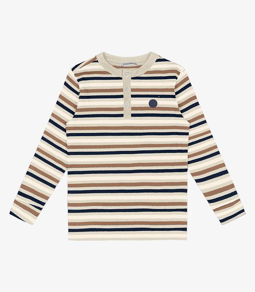 Camiseta Infantil Manga Longa Trick Nick Bege