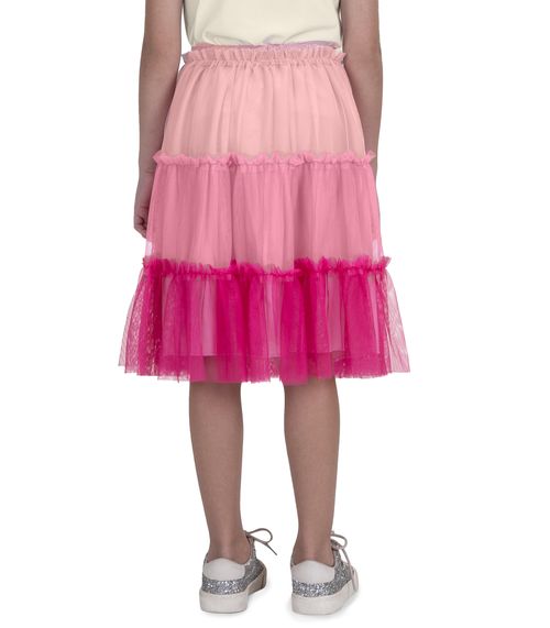 Saia Midi Infantil De Tule Com Babados Trick Nick Rosa