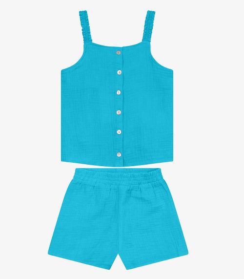 Conjunto Infantil Blusa Com Shorts Trick Nick Azul