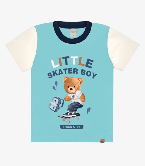 Camiseta Infantil Menino Urso Trick Nick Azul
