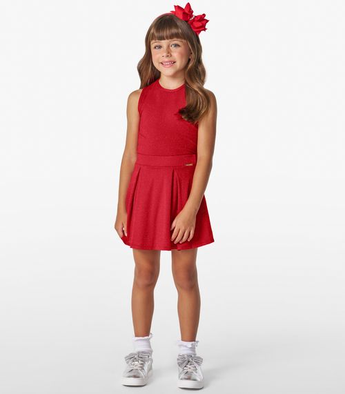 Conjunto Feminino Regata com Saia Trick Nick Vermelho