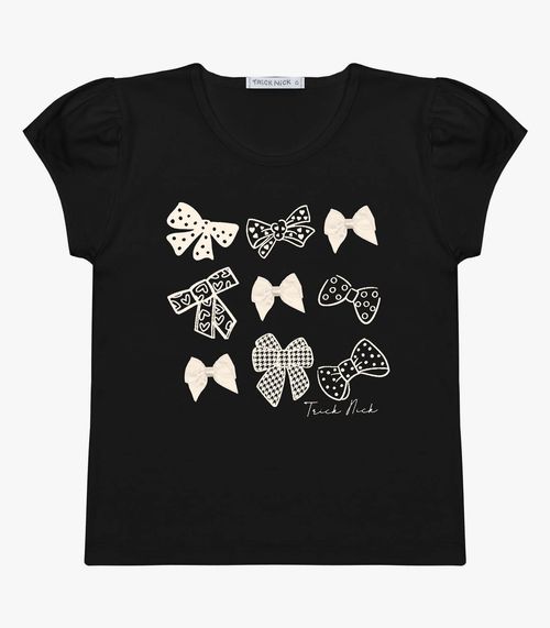 Blusa Infantil Feminina Laços Trick Nick Preto