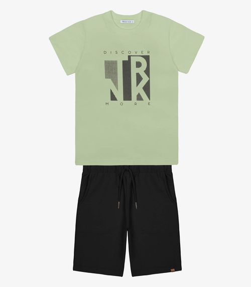Conjunto Infantil Camiseta Com Bermuda Trick Nick Verde
