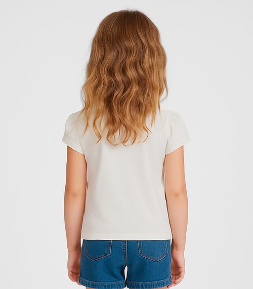 Blusa Infantil Feminina em Cotton Leve Trick Nick Bege